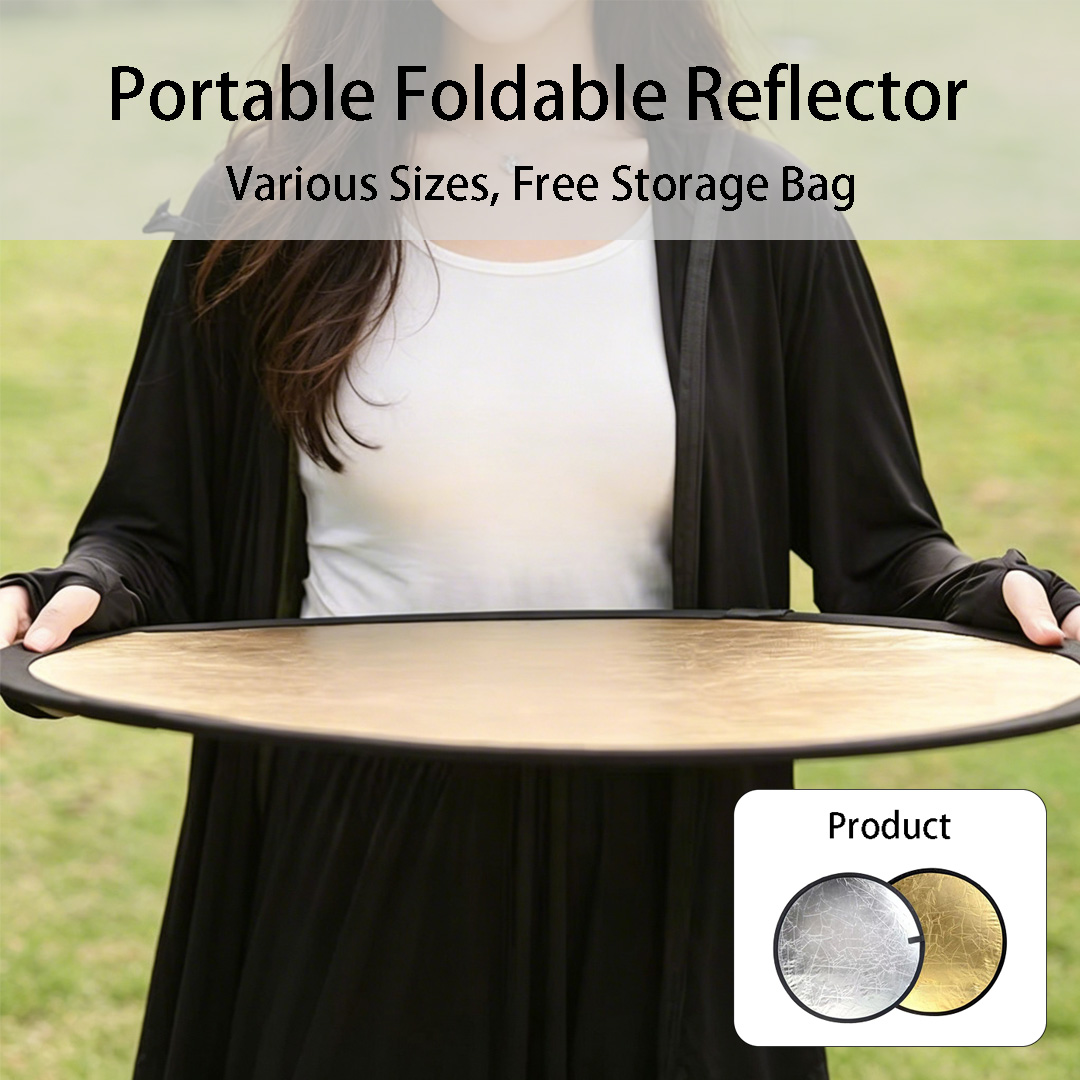 Photography Lighting Bag - Reflector redondo de doble cara plateado
