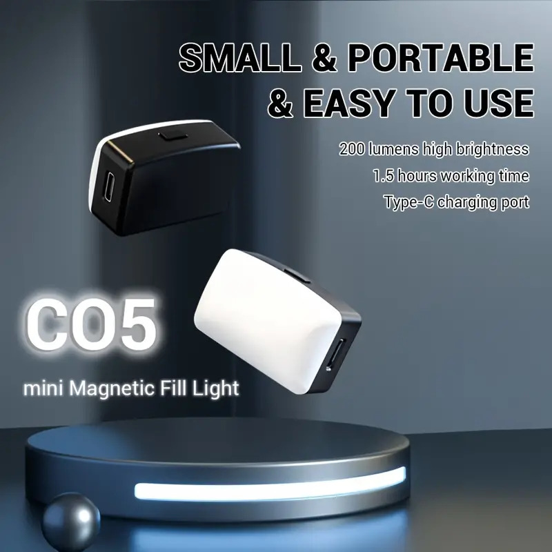 Photography Lighting Spotlight - Mini luz LED magnética para Selfie