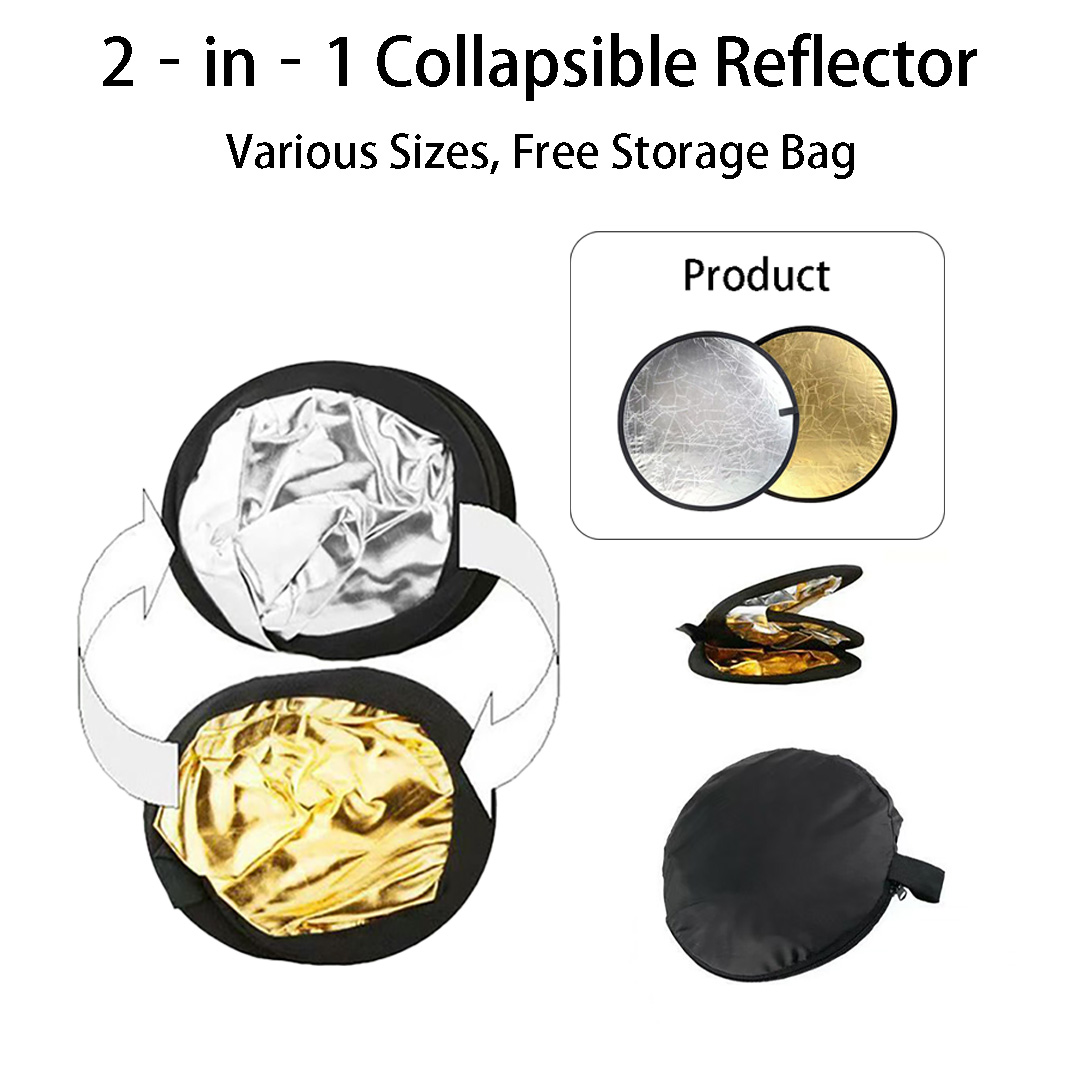 Reflector Disc Silver - Disco reflector plegable 2 en 1,