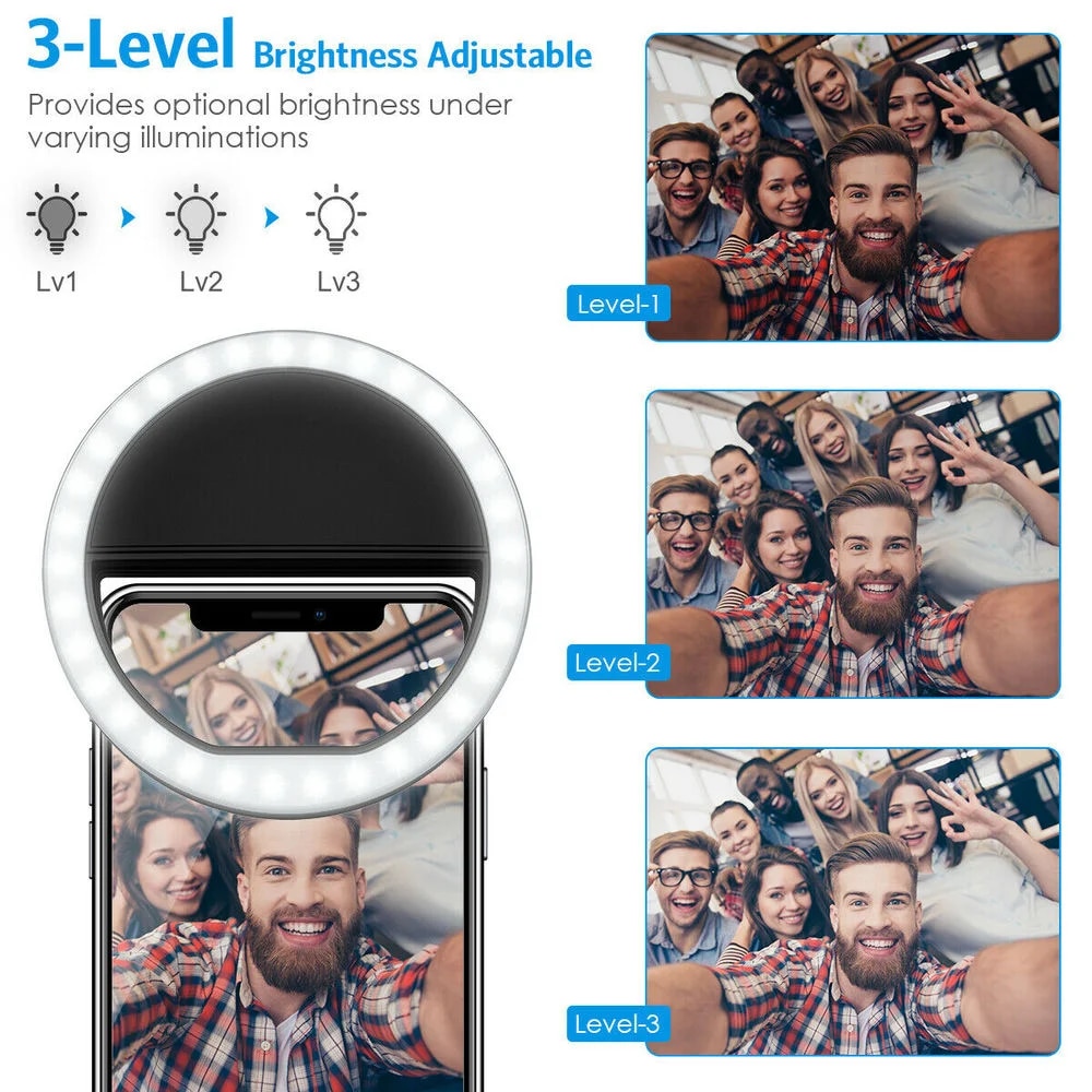 Anillo de luz LED recargable p - Photography Lighting And Background reseña y precio