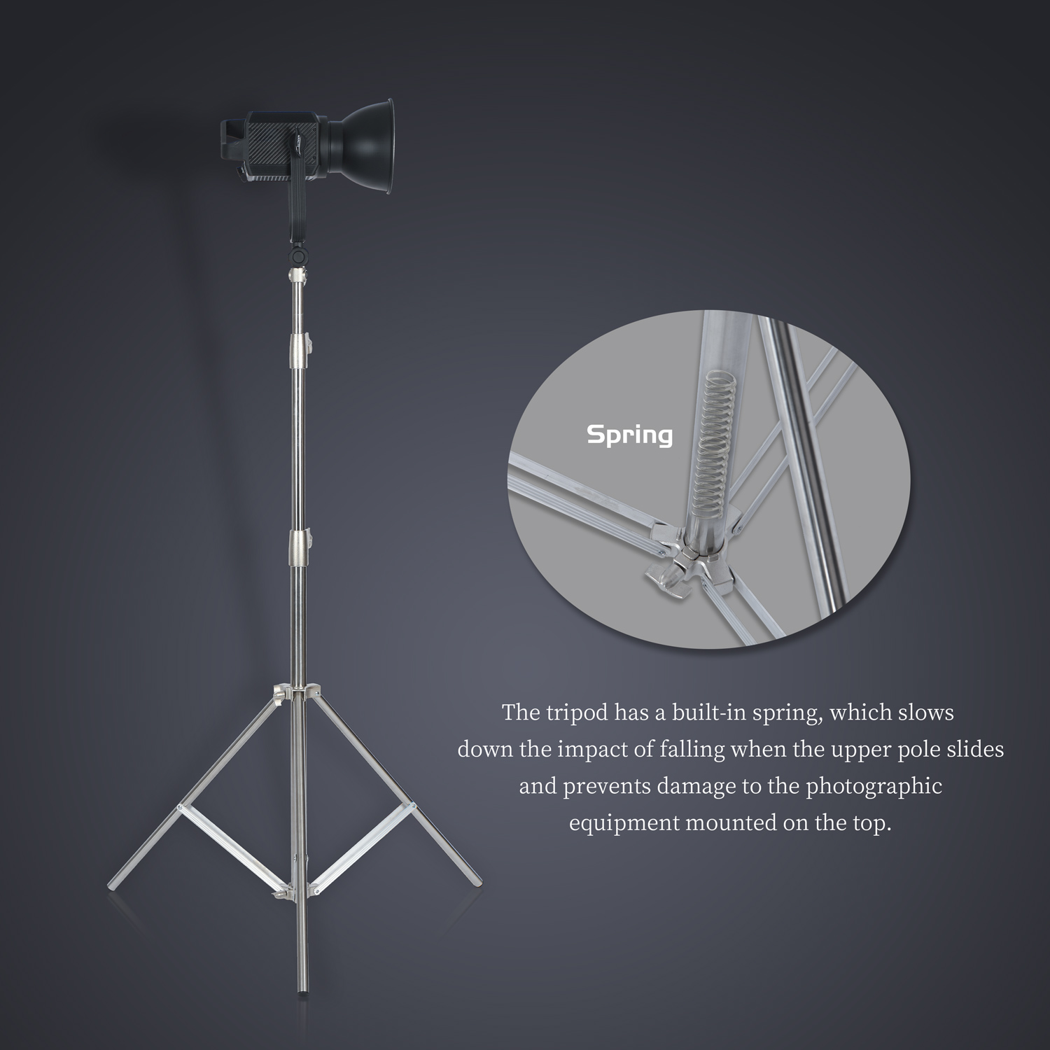 Soporte de luz de acero inoxid - Photography Lighting And Background reseña y precio
