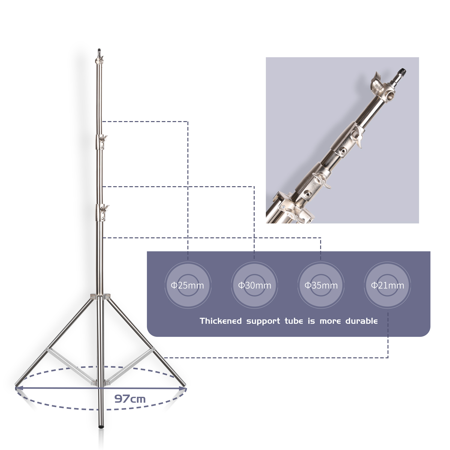 Soporte de luz de acero inoxid - Photography Lighting And Background reseña y precio