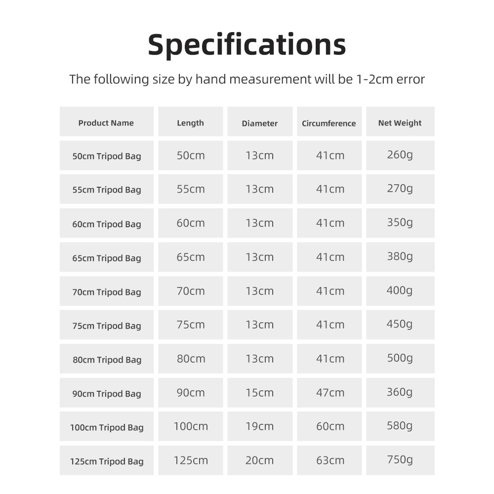 55/60/65/70/75/80/100/125cm cá - Photography Lighting Bag reseña y precio